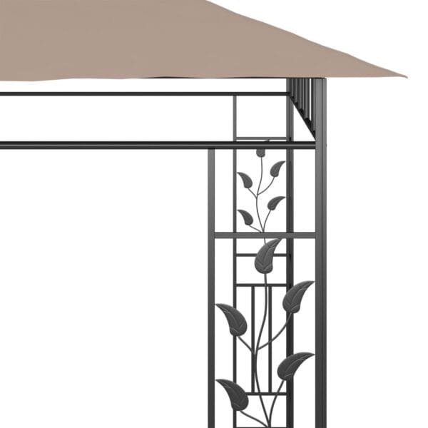 Altana ogrodowa z moskitierą, 6x3x2,73 m, kolor taupe, 180 g/m² - obrazek 5
