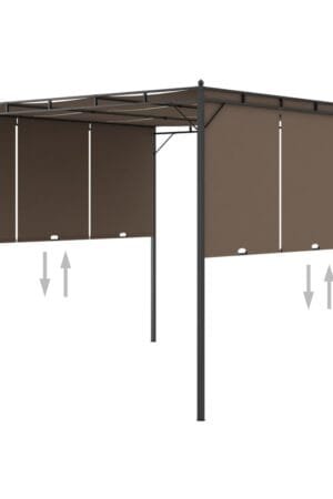 Altana ogrodowa z zasłoną, 3 x 3 x 2,25 m, kolor taupe