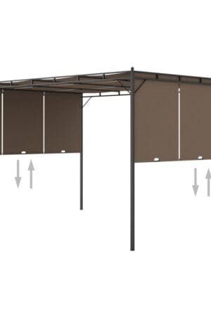Altana ogrodowa z zasłoną, 4 x 3 x 2,25 m, kolor taupe