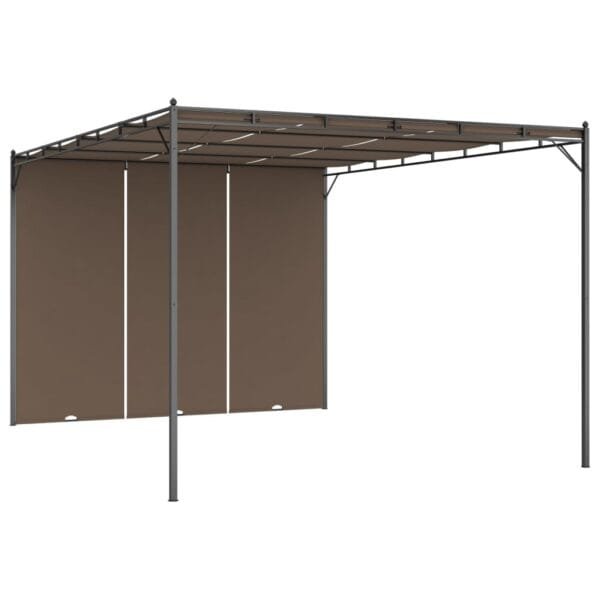 Altana ogrodowa z zasłoną, 4 x 3 x 2,25 m, kolor taupe - obrazek 2