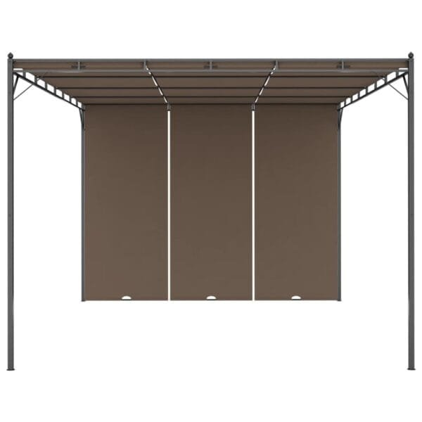 Altana ogrodowa z zasłoną, 4 x 3 x 2,25 m, kolor taupe - obrazek 3