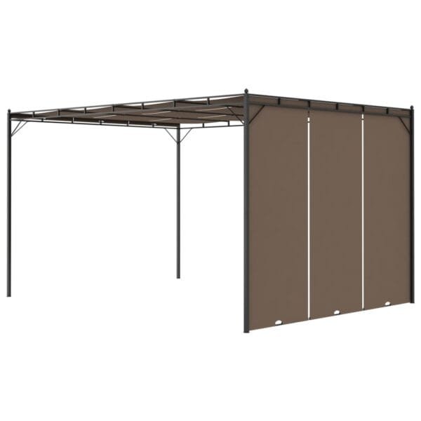Altana ogrodowa z zasłoną, 4 x 3 x 2,25 m, kolor taupe - obrazek 5