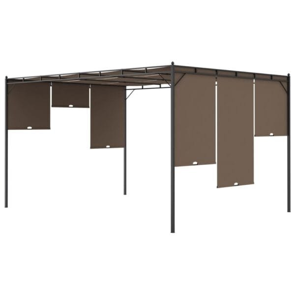 Altana ogrodowa z zasłoną, 4 x 3 x 2,25 m, kolor taupe - obrazek 7