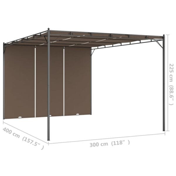 Altana ogrodowa z zasłoną, 4 x 3 x 2,25 m, kolor taupe - obrazek 9