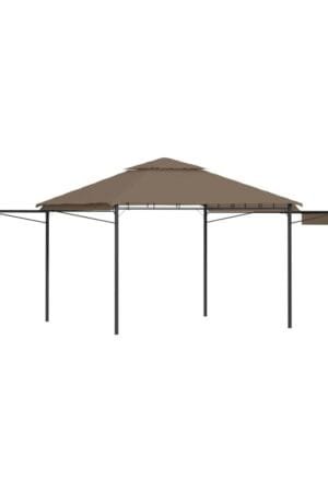 Altana z 2 wysuwanymi daszkami, 3x3x2,75 m, taupe, 180g/m²