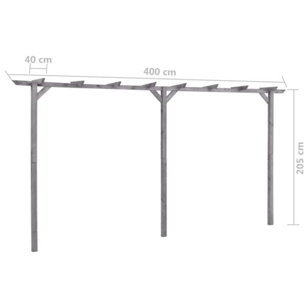 Pergola ogrodowa, szara, 400x40x205 cm, impregnowana sosna - obrazek 5