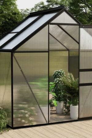 Szklarnia z poliwęglanu antracytowa, aluminium, 2,47 m²