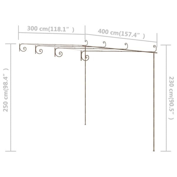 Pergola ogrodowa, antyczny brąz, 4x3x2,5 m, żelazo - obrazek 7