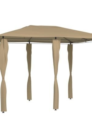 Altana z pokryciem słupków 3x4x2,6 m, taupe, 160 g/m²