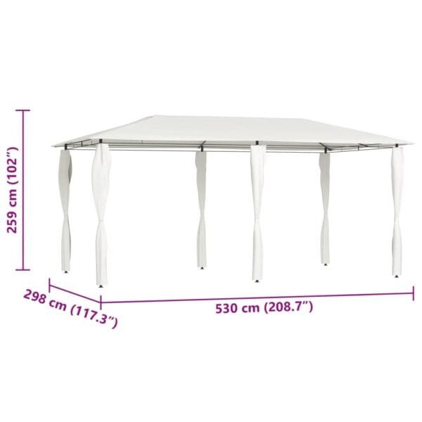 Altana z pokryciem słupków 3x6x2,6 m, kremowa, 160 g/m² - obrazek 4