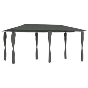 Altana z pokryciem słupków 3x6x2,6 m, antracytowa, 160 g/m²