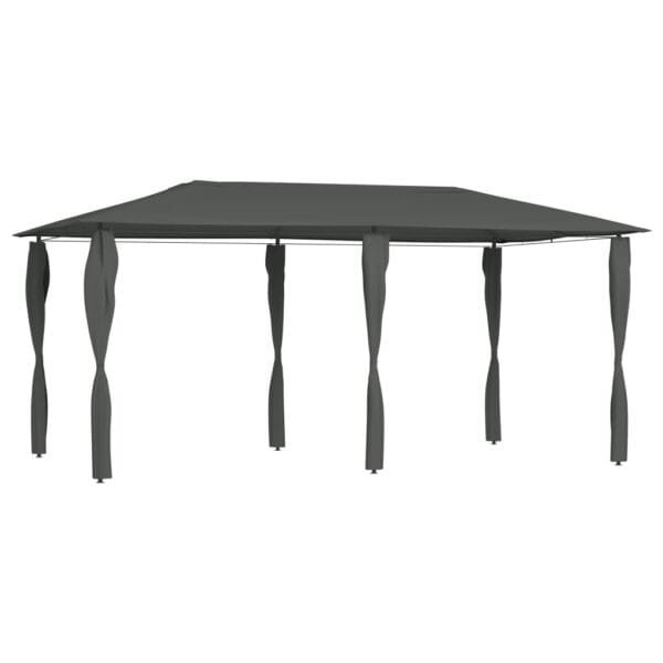 Altana z pokryciem słupków 3x6x2,6 m, antracytowa, 160 g/m²