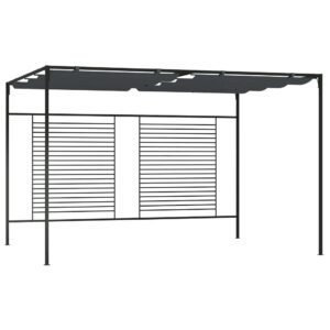 Altana ogrodowa ze zwijanym dachem, 4x3x2,3 m, antracytowa