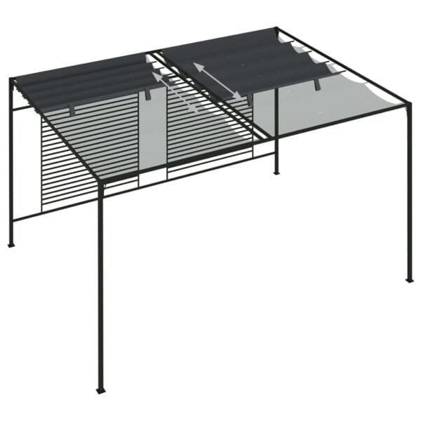 Altana ogrodowa ze zwijanym dachem, 4x3x2,3 m, antracytowa - obrazek 6