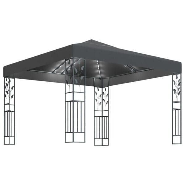 Altana ze sznurem lampek LED, 3x3 m, antracytowa - obrazek 2