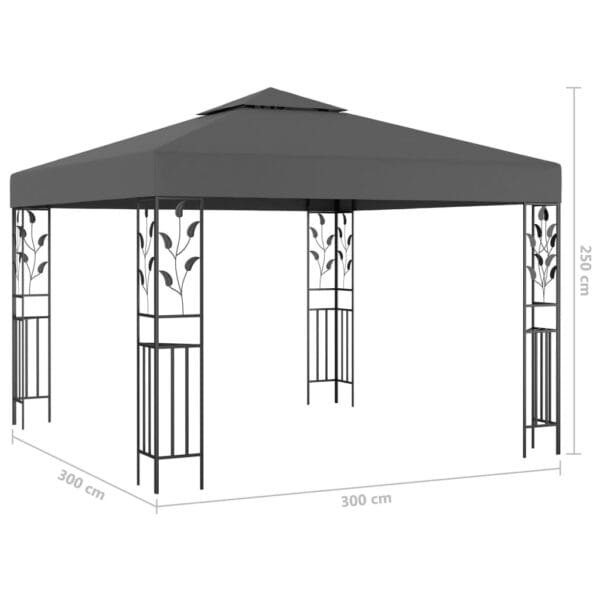 Altana ze sznurem lampek LED, 3x3 m, antracytowa - obrazek 9