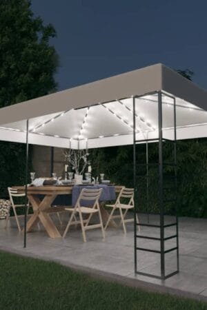Altana ze sznurem lampek LED, 4x3x2,7 m, biała