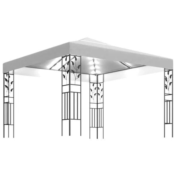 Altana ze sznurem lampek LED, 3x3 m, biała - obrazek 2