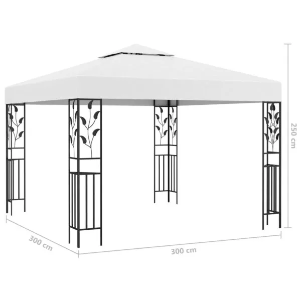 Altana ze sznurem lampek LED, 3x3 m, biała - obrazek 9