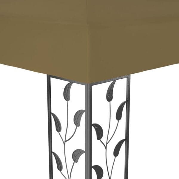 Altana z podwójnym dachem i sznurem lampek LED, 3x4 m, taupe - obrazek 6