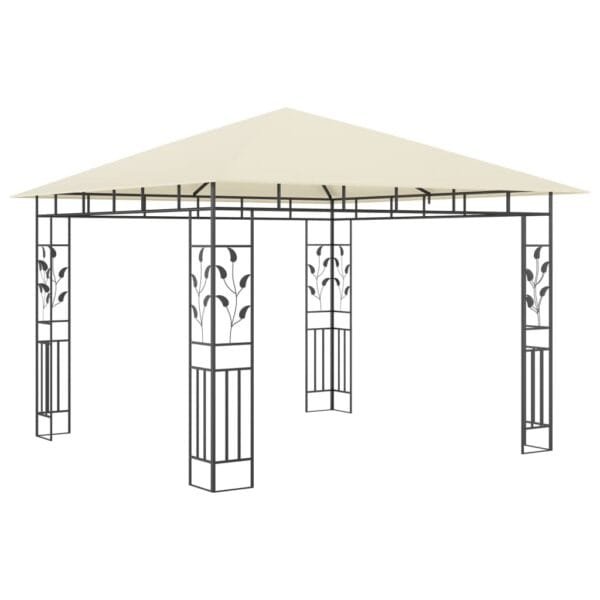 Altana z moskitierą i sznurem lampek LED, 3x3x2,73 cm, kremowa - obrazek 5