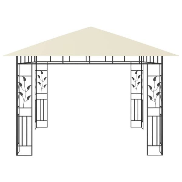Altana z moskitierą i sznurem lampek LED, 3x3x2,73 cm, kremowa - obrazek 6