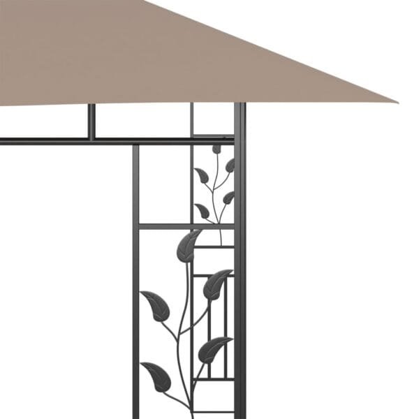 Altana z moskitierą i sznurem lampek LED, 4x3x2,73 cm, taupe - obrazek 8