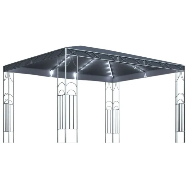 Altana ze sznurem lampek LED, 400x300 cm, antracytowa - obrazek 2