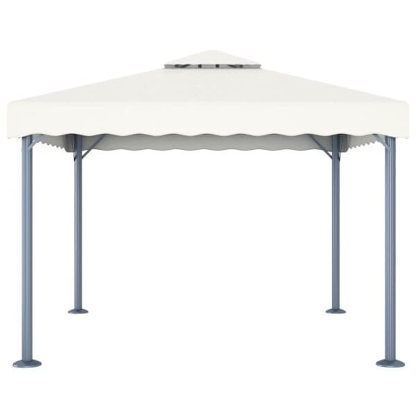 Altana ze sznurem lampek LED, 300x300 cm, kremowa, aluminium - obrazek 4