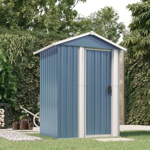 Domek ogrodowy, szopa, szara, 126x97,5x177 cm, stal galwanizowana