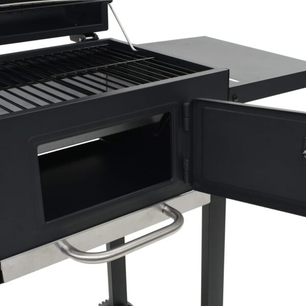 Ogrodowy piec do pizzy, grill, wędzarnia, 3-w-1, czarny - obrazek 5