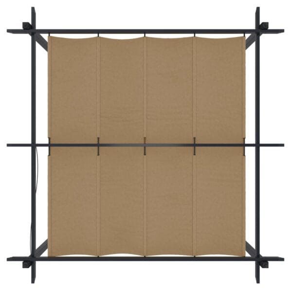 Altana ogrodowa ze zwijanym dachem, 3x3 m, kolor taupe - obrazek 7