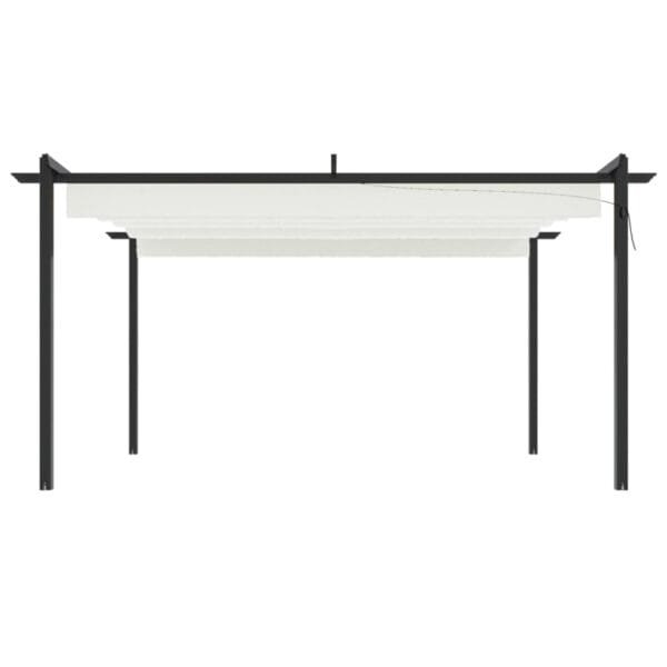 Altana ogrodowa ze zwijanym dachem, 4x3 m, kremowa - obrazek 3