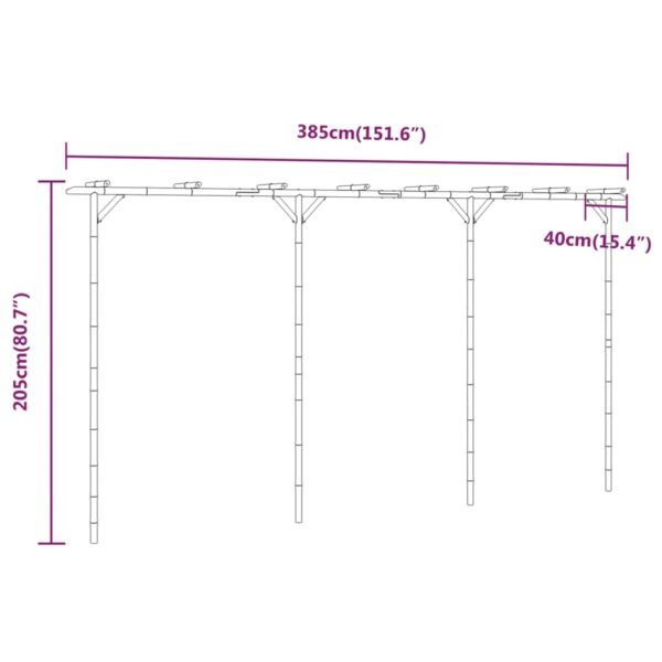 Pergola bambusowa, 385 x 40 x 205 cm - obrazek 7