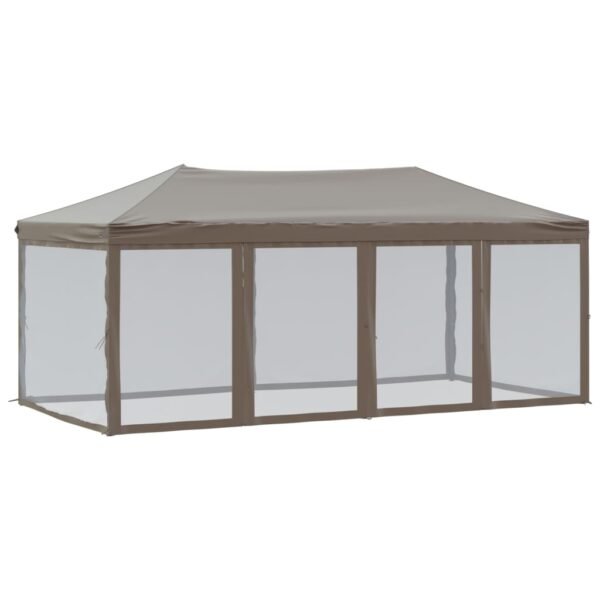 Składany namiot imprezowy ze ściankami, kolor taupe, 3x6 m - obrazek 2