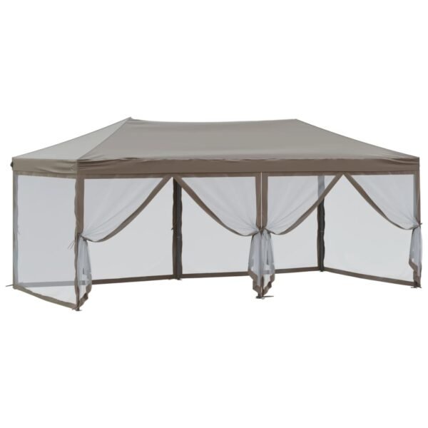 Składany namiot imprezowy ze ściankami, kolor taupe, 3x6 m - obrazek 6