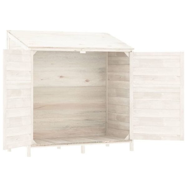 Domek ogrodowy, szopa, biała, 102x52x112 cm, lite drewno jodłowe - obrazek 4