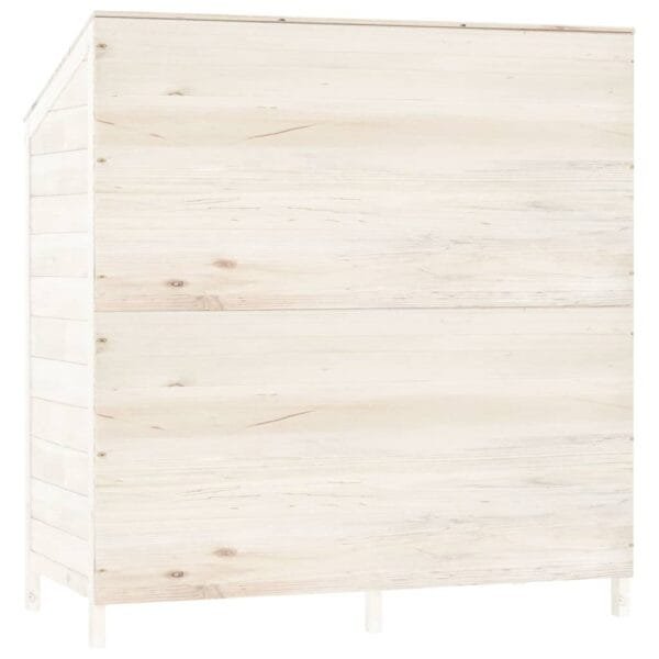Domek ogrodowy, szopa, biała, 102x52x112 cm, lite drewno jodłowe - obrazek 6