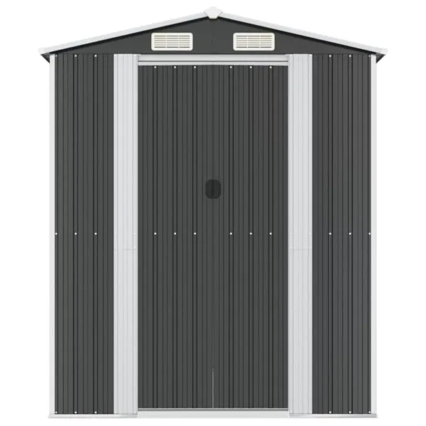 Domek ogrodowy, szopa antracytowa, 192x440x223 cm, stal galwanizowana - obrazek 3