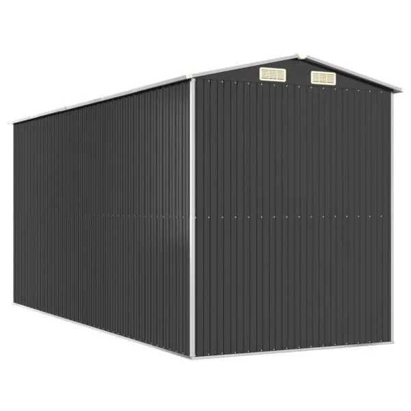 Domek ogrodowy, szopa antracytowa, 192x440x223 cm, stal galwanizowana - obrazek 6