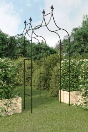 Pergole ogrodowe, 2 szt., czarne, 120x38x260 cm, stalowe