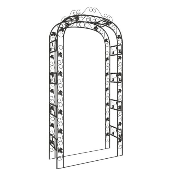 Pergola ogrodowa, czarna, 116x45x240 cm, stalowy - obrazek 2
