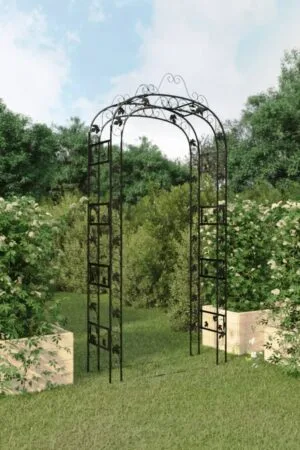 Pergola ogrodowa, czarna, 116x45x240 cm, stalowy