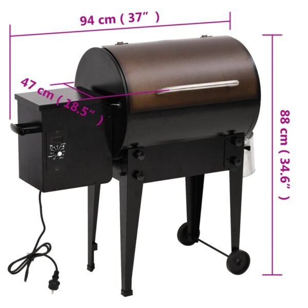 Grill na pellet, czarny, 94 cm, żelazo - obrazek 9