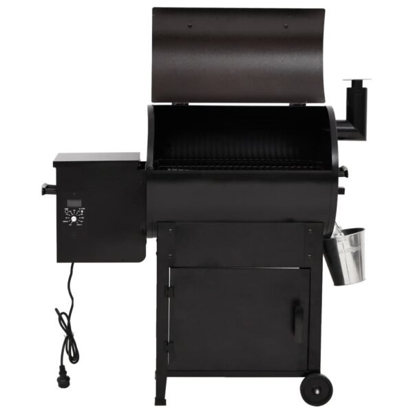 Grill na pellet z kominem, czarny, 104 cm, żelazo - obrazek 5