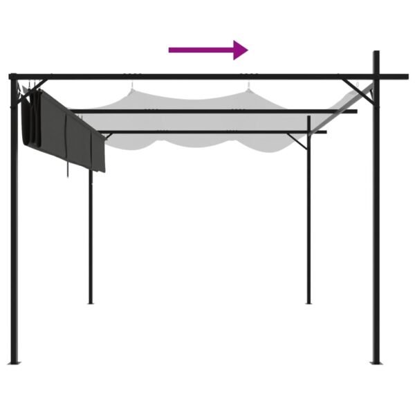 Pergola ze zwijanym dachem, antracytowa, 295x292x230 cm - obrazek 6