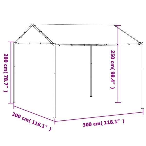 Baldachim ogrodowy, antracytowy, 3x3 m, stal i tkanina - obrazek 9