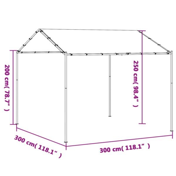 Baldachim ogrodowy, beżowy, 3x3 m, stal i tkanina - obrazek 9