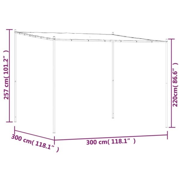 Altana, antracytowa, 3x3 m, 180 g/m², tkanina i stal - obrazek 8