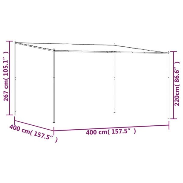 Altana, beżowa, 4x4 m, 180 g/m², tkanina i stal - obrazek 8